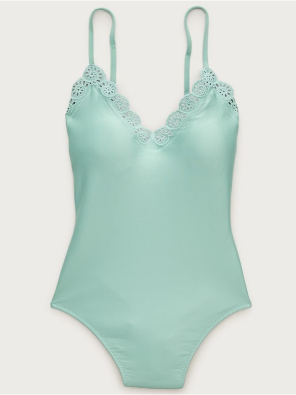 J crew smoky seaglass Lana eyelet one-piece in Classic Sculpt™